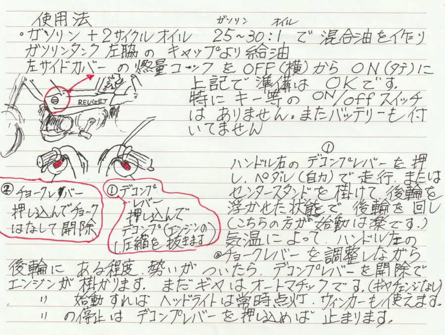 プジョーのモペット、使用方法